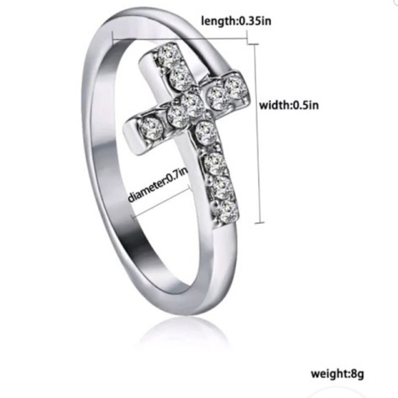 Religious Silver CROSS RING - Picture 3 of 3